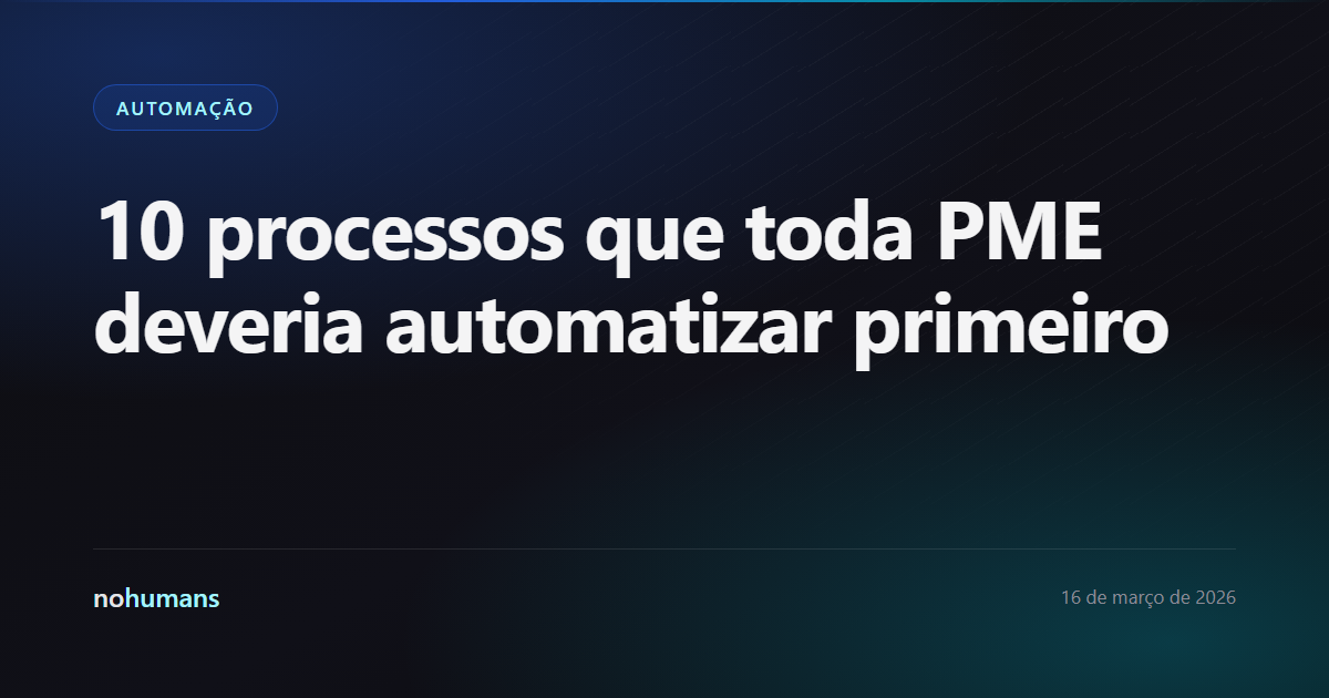 Capa: 10 processos que toda PME deveria automatizar primeiro