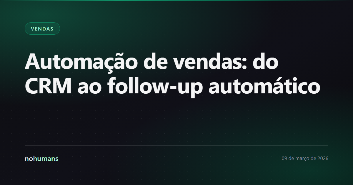 Capa: Automação de vendas: do CRM ao follow-up automático