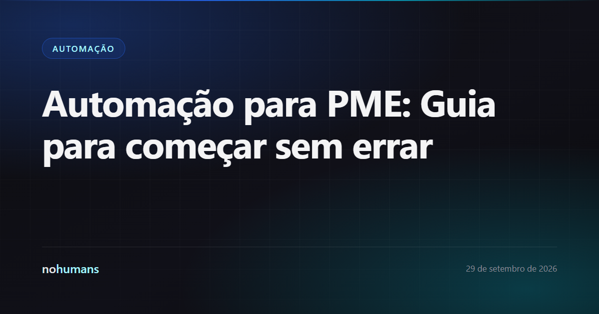 Capa: Automação para PME: Guia para começar sem errar