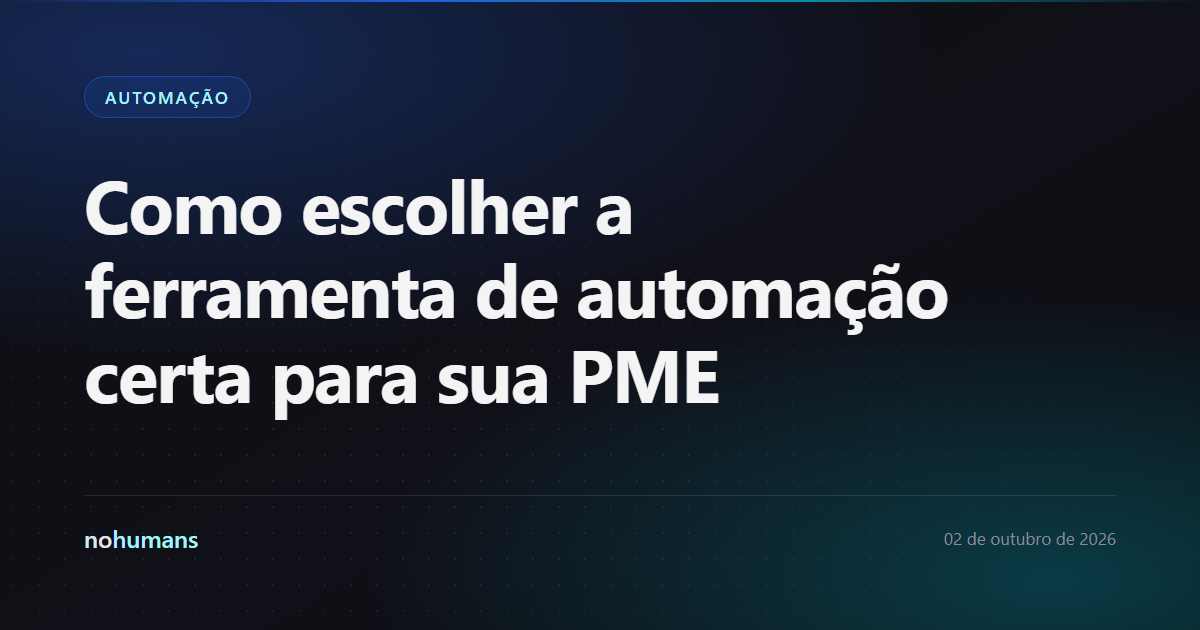 Capa: Como escolher a ferramenta de automação certa para sua PME