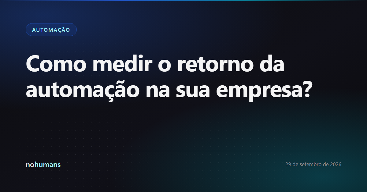 Capa: Como medir o retorno da automação na sua empresa?