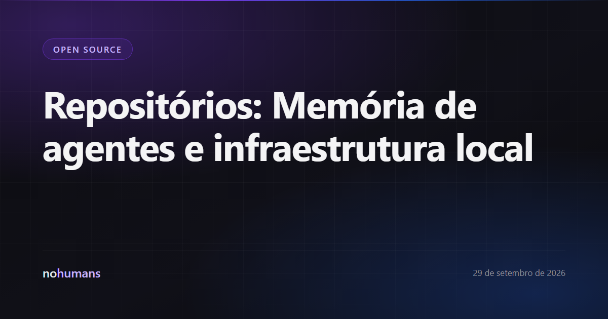 Capa: Repositórios: Memória de agentes e infraestrutura local