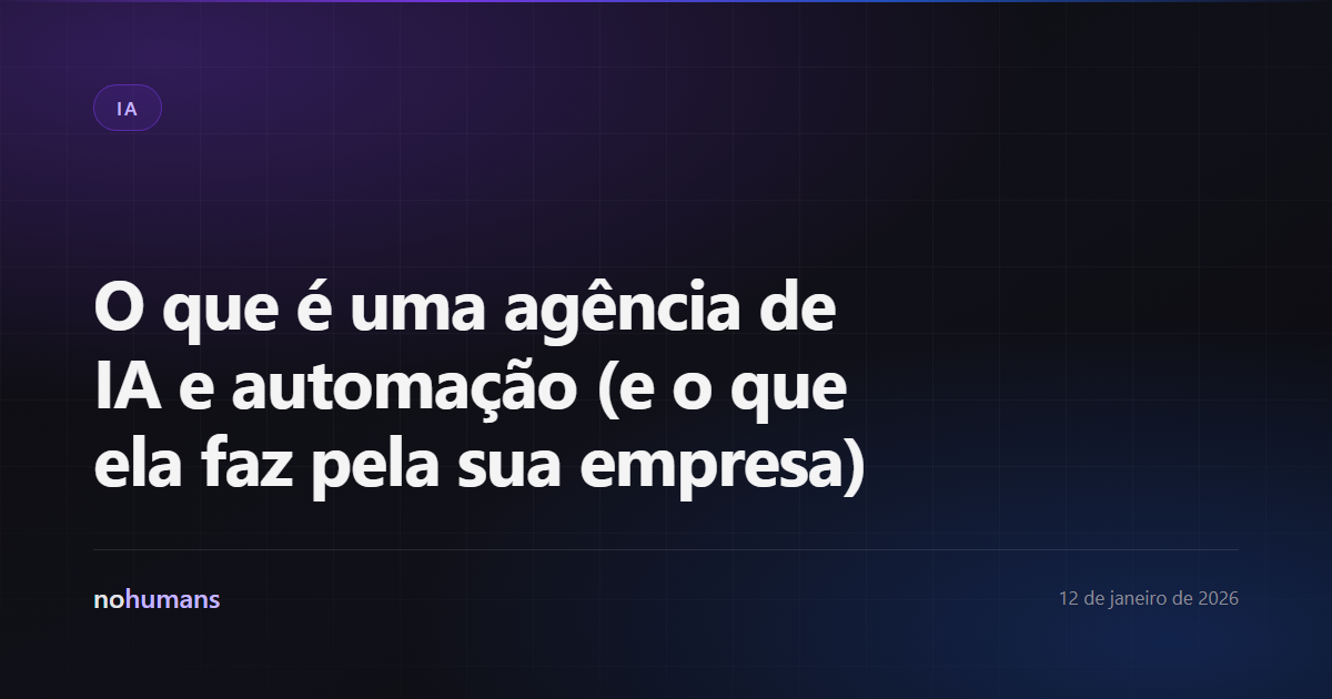 Capa: O que é uma agência de IA e automação (e o que ela faz pela sua empresa)