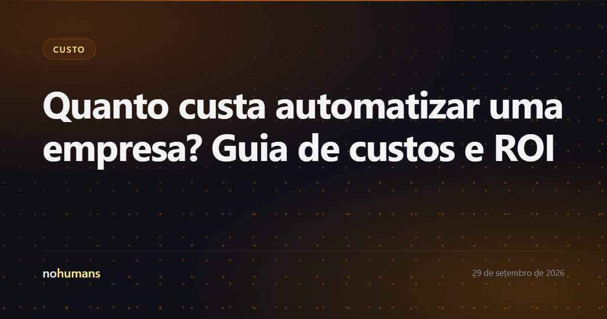 Capa: Quanto custa automatizar uma empresa? Guia de custos e ROI
